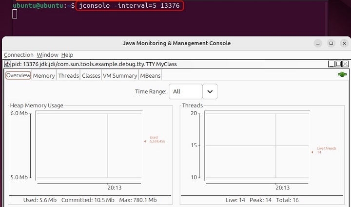 Setting the Update Interval Using jconsole
