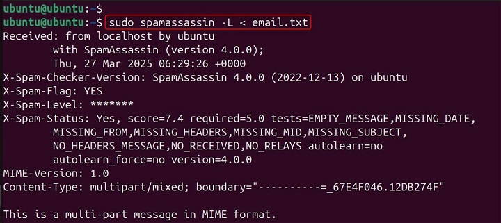 SpamAssassin Command in Linux5