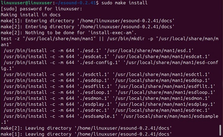 Sudo Command Will Install esd Package
