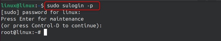 sulogin Command in Linux3