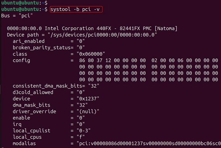 systool Command in Linux2