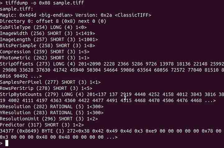 tiffdump Command in Linux5