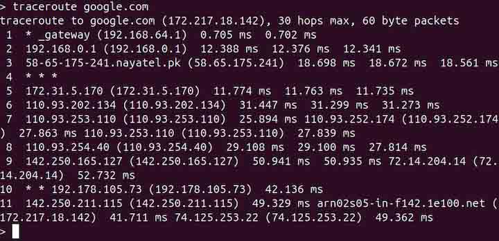 traceroute Command in Linux2