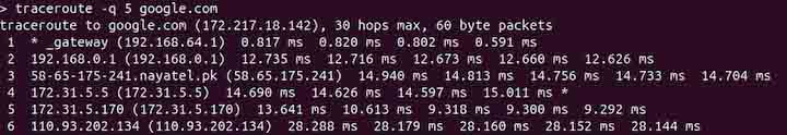 traceroute Command in Linux5