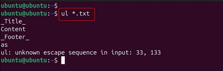ul Command in Linux10