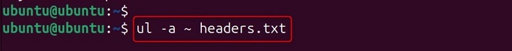 ul Command in Linux8