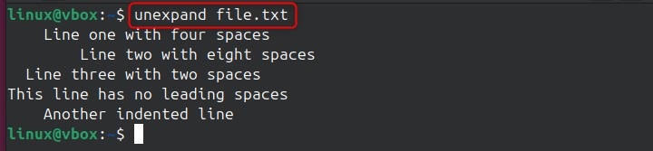 unexpand Command in Linux1
