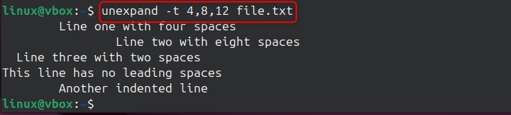 unexpand Command in Linux4