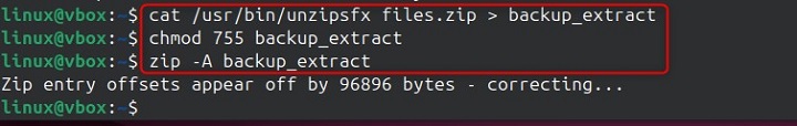 unzipsfx Command in Linux1