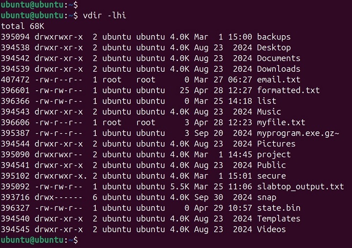 vdir Command in Linux16
